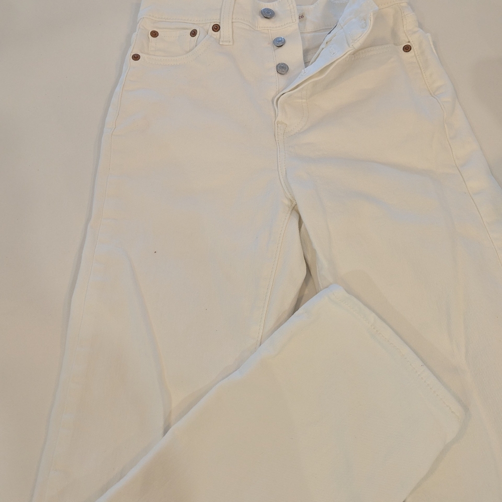 Classic Levi's White Button Fly Jeans